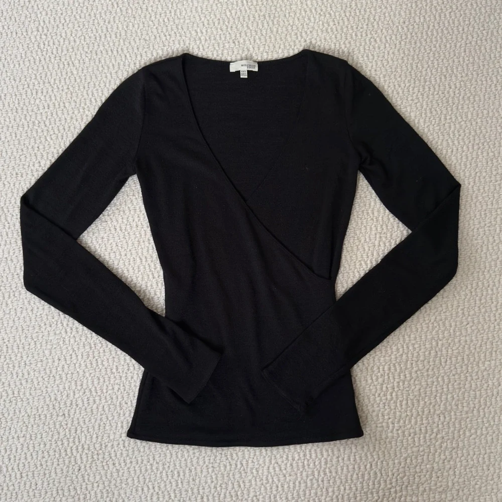 Wilfred Long Sleeve V-Neck Wrap Top - Picture 2 of 6